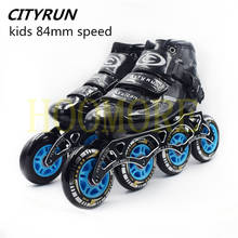 Kids Speed Skates Shoes 4X84mm skating frame 84mm 4 wheel CITYRUN Roller Carbon Fiber Speed Skates Patines for Boy Girl EU 30-36 2024 - buy cheap