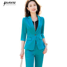 Women's Tracksuit Fashion Temperament Summer Business Slim Half Sleeve Blazer and Trousers Office Ladies Work Wear 2024 - buy cheap