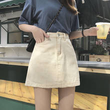 Women's Denim Mini Skirt Fashion Summer 2021 New High Waist Korean Black Skirt Casual Solid Streetwear Pocket A-line Jeans Skirt 2024 - buy cheap