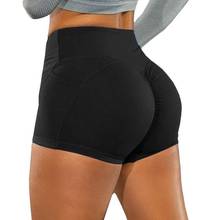 CHRLEISURE-pantalones cortos de cintura alta para mujer, Shorts informales con absorción de sudor, ajustados, de secado rápido, para entrenamiento y Fitness 2024 - compra barato
