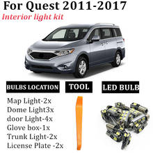 14pcs Car LED Interior Map Dome Light Kit For 2011 2012 2013 2014 2015 2016 2017 Nissan Quest T10 Trunk Cargo License Plate Lamp 2024 - buy cheap