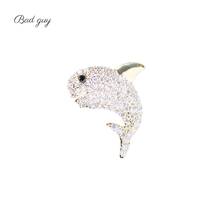 Gem Dolphin Zircon Brooch Pin Gold and Sliver Brooches for Women Cute Metal Animal Weddings Party Office Brooch Pins Gifts 2024 - buy cheap