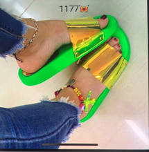 2021 Slipper Shoes Women Summer Slippers Neon PVC Beach Slides Casual Shoes Female Platform Slippers For Women 42 Size 2024 - buy cheap