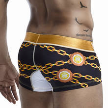 Cuecas boxer masculinas de tecido corrente, roupa de baixo com secagem rápida 2024 - compre barato