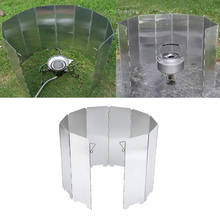 Folding Stove Windscreen, 10 Plates Camping Stove Windshield Lightweight Outdoor 2024 - buy cheap