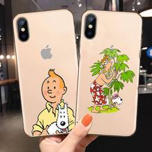 Funda de teléfono con dibujos animados de The Adventures of Tintin, carcasa transparente para iPhone 6, 7, 8, 11, 12 s, mini pro, X, XS, XR, MAX Plus 2024 - compra barato