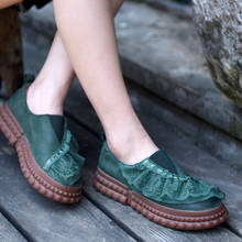 Artmu-mocasines de piel auténtica para mujer, zapatos planos hechos a mano con plataforma, cómodos para caminar, regalo para las cuatro estaciones 2024 - compra barato