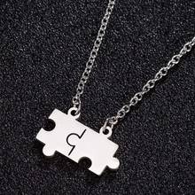 Stainless Steel Puzzle Pendant Autism Necklaces Pendants for Women Simple Design Necklace Stylish Fashion Jewelry Wholesale 2024 - buy cheap