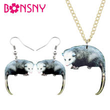Bonsny acrílico conjunto de joyas de perro Bulldog francés de pendientes de Collar de moda Animal colgante para las mujeres las niñas accesorios NE + EA 2024 - compra barato