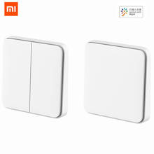 Xiaomi mijia-interruptor de parede inteligente, controle duplo/único, controle remoto para luz inteligente, aplicativo mi home 2024 - compre barato