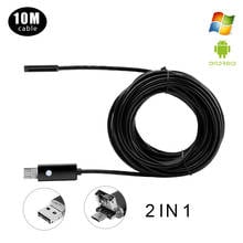 Endoscópio usb 2 em 1 de 7mm para pc, android, otg, microscópio digital, 10m 2024 - compre barato