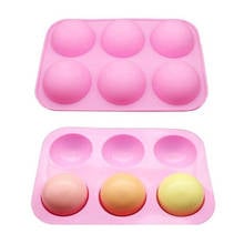 Molde de silicona de media Esfera de Color rosa, molde grande para hornear Chocolate helado, plantilla para pastel, gelatina, Cupcake, Fondant, sartén 2024 - compra barato