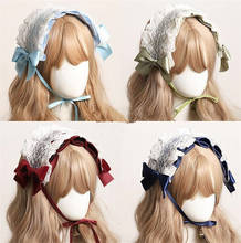 Lolita Princess Handmade Lace Bowknot Headband Girl Maid Cosplay Hair Band Headdress B1700 2024 - buy cheap