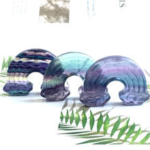 Cristales de cuarzo naturales de fluorita y arcoíris, piedras preciosas talladas a mano, gemas curativas de Reiki, decoraciones para el hogar 2024 - compra barato