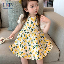 Humor Bear  Girls Dress Summer New Puff-Sleeve Fruit Printed  Kids  Princess Dress Toddler Clothes For 2-6Y 2024 - buy cheap