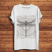 Camisa de libélula antiga casual unissex, camiseta com símbolo de alquimioia legal para homens 2024 - compre barato