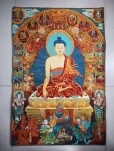 36 inch Silk embroidery Shakyamuni Amitabha Buddha Tathagata Bowl Thangka Paintings Mural 2024 - buy cheap