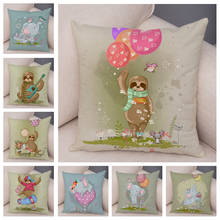 Cartoon Elephant Balloon Sloth Pillow Case for Children Room Sofa Home Car Decor Cute Animal Pillowcase Soft Plush Cushion Cover 2024 - buy cheap