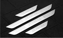 Placa de desgaste de acero inoxidable de alta calidad, Protector de alféizar de puerta, pegatina de estilo de coche para Hyundai SONATA 2011- 2015 2024 - compra barato