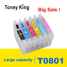 Toney-cartucho de tinta recargable King T0801 para impresora Epson Stylus Photo P50, T59, R265, 270, 285, 290, 360, RX560, 585, 610, 650, 685 2024 - compra barato