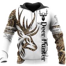 De la moda de los hombres sudaderas con capucha bosque ciervos caza 3D estampada por completo sudadera Unisex cremallera chaqueta Casual DY86 2024 - compra barato