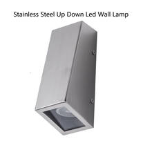 Luces led modernas de acero inoxidable para montar en la pared, Bombilla GU10 de 10W, para exteriores, lámpara para porche 2024 - compra barato