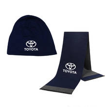 Winter Beanie Hat Toyota Car Logo Men Hat Scarf Solid Color Warm Cotton Scarf Hat Set Male Sports Hat Scarf Set 2 Pcs 2024 - buy cheap