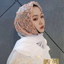 Embroidery Fashion Lace Long Shawls Muslim Women Hijab Clothing 2024 - buy cheap