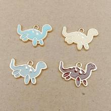 Kawaii Animal dinosaur Charms 60pcs/Lot Gold Tone Plated oil  Earring Necklace Floating Pendant Cute Ornament Charm  15*22mm 2024 - buy cheap