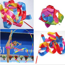 4m Colorful Gym Ribbons Dance Ribbon Rhythmic Art Gymnastics Ballet Streamer Twirling Rod Rainbow Stick Training Accessories #W5 2024 - buy cheap