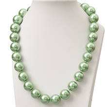 Collar de perlas de color liso, perlas redondas, perlas de 14mm, tamaño para joyería, collar de perlas de imitación, diseño de 18 pulgadas h823 2024 - compra barato