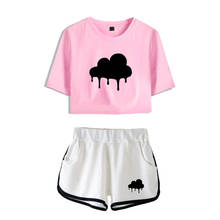 2021 Creative Printed dixie damelio cloudy Girls two pieces sets shorts+crop tops fashion harajuku streetwear Summer Women sets 2024 - buy cheap