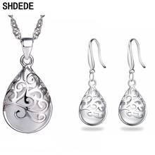 SHDEDE-Conjuntos de joyas de moda para mujer, collar elegante con pendiente de pendientes clásicos, accesorios para regalos de fiesta de boda, rosa y blanco 2024 - compra barato