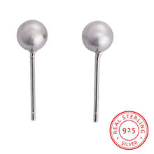 925 Sterling Silver Ear Post Stud Earrings Findings Ball Silver Jewelry 15mm( 5/8") x 4mm( 1/8"), 2 Grams (Approx 10 PCs) 2024 - buy cheap