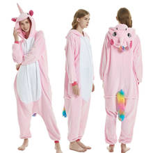 Pijama de Pegaso rosa para mujer, ropa de dormir de franela con cola colorida, Kigurumis, Animal, unicornio, para fiesta 2024 - compra barato