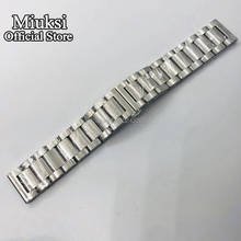 Miuksi 22mm solid 316L stainless steel strap butterfly buckle steel strip bracelet mens watchbands 2024 - compre barato