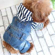 Puppy Denim Clothes Four-legged Conjoined Windproof Clothes Warm Pet Supplies for Spring Autumn Cowboy Coat Dog jumpsuit 2024 - buy cheap