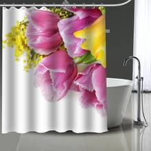 Tulips Custom Pattern Polyester Bath curtain Waterproof Shower Curtains DIY Bath Screen Printed Curtain for Bathroom 2024 - buy cheap