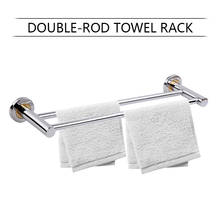 Toalheiro de aço inoxidável, barras duplas de 50*14cm, rack de toalha de banheiro, cozinha, suporte de parede, 2 camadas, prateleira de toalhas 2024 - compre barato