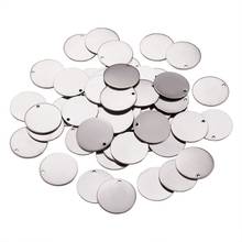 50pcs 23mm 304 Stainless Steel Pendants Stamping Blank Tag Pendants Charm Flat Round for Jewelry Making Hole: 1.5mm 2024 - купить недорого