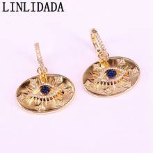 3Pair,Gold Filled Top Quality Micro Pave Zirconia CZ Eye oval shape Delicate Drop Earrings 2024 - buy cheap