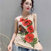 Color printing women shirt 2020 summer Sleeveless vest fashion Base Female printing Tank O-neck camisole casual Ladies Tops 3XL 2024 - buy cheap