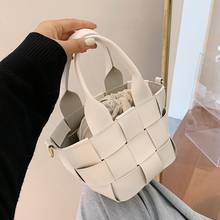 Weave Tote Bucket bag 2021 Fashion New High-quality Leather Women's Designer Handbag Travel Shoulder Messenger Bag Phone Purses 2024 - buy cheap