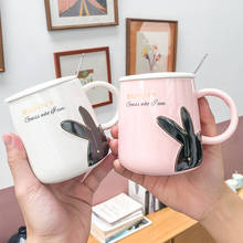 400ml Cartoon Creative Rabbit Mug With Lid Spoon milk Coffee Mug For Tea Porcelain Travel Cup Large Capacity Ceramic Nice Gifts 2024 - buy cheap