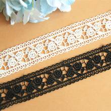 Novelty Embroidery Lace Chemical Guipure Lace Trims Polyester Embroidered White And Black Sewing Garment Accessories 3cm 2024 - buy cheap