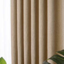 Solid Cotton Linen Blackout Curtain Window Hanging  Curtain for Living Room Bedroom Easy Drape Dector for Window 2024 - buy cheap