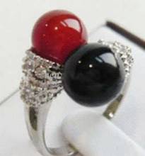 Free Shipping  Wholesale cheap Beautiful Black red stone Woman's Ring Size: 6#,7#,8#,9# / GOOD 2024 - buy cheap