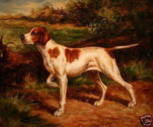Pintura al óleo de animales pintada a mano sobre lienzo: "Perro de caza" 2024 - compra barato