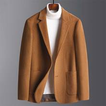 Trendy Woolen Blazer Men Casual Slim Blazer Jacket Korean Fashion Blazer Coat Man Clothing 2024 - buy cheap