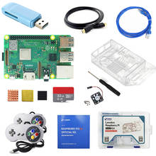 Raspberry Pi 3B + геймпад комплект с USB контроллером геймпад 2 шт и акриловый чехол теплоотвод и HDMI кабель с сетевым кабелем 2024 - купить недорого